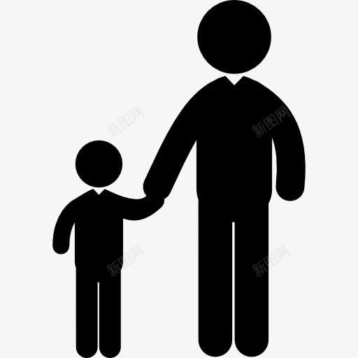 成人和儿童的剪影图标png_新图网 https://ixintu.com humanpictos 人 儿子 孩子 家庭 成年 父亲 男人 男性