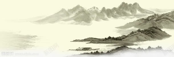 山水画png免抠素材_新图网 https://ixintu.com 山水画 插画 风景画