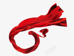 丝绸飘带丝带产品实物红色飘纱高清图片