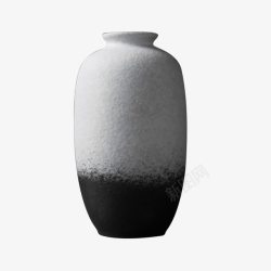 花器家居黑白渐变椭圆形陶瓷花瓶高清图片