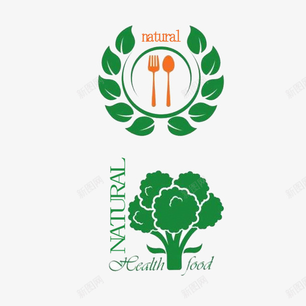 100纯天然绿色图标psd_新图网 https://ixintu.com 100纯天然 健康饮食 创意标签 大自然 绿叶 绿色图标
