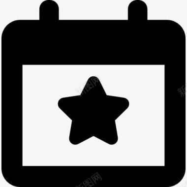 选举事件日历上的明星符号图标图标