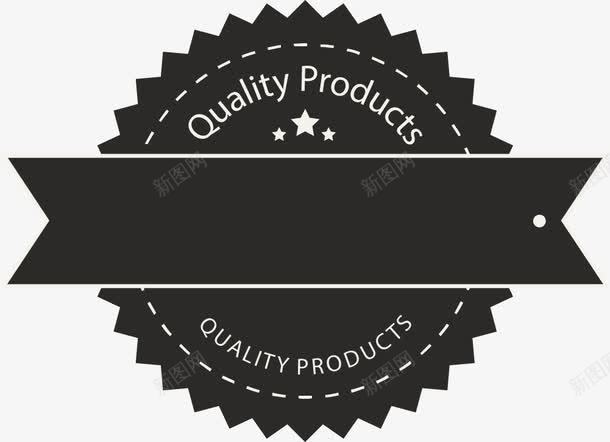 黑色食品标签png免抠素材_新图网 https://ixintu.com 免抠PNG 简约 精美 英文 质保产品 质量保证 黑标签
