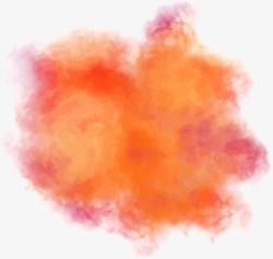 橘色笔刷橘色渐变水彩笔刷高清图片