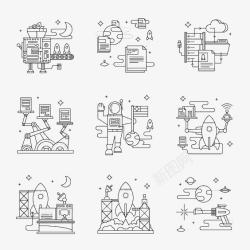 宇航员线条航空高清图片