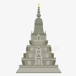 佛塔建筑灰色几何佛教建筑元素矢量图高清图片