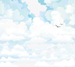 梦幻弧线小清新蓝色云朵高清图片