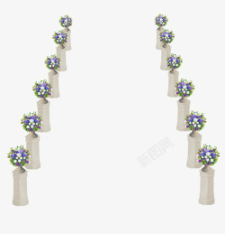 典雅的花柱适合在婚礼的时候使用高清图片