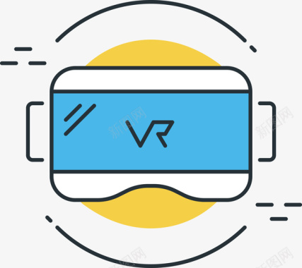 戴VR眼镜VR眼镜标矢量图图标图标