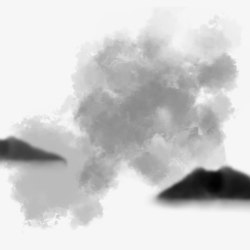 雾气缭绕山水烟雾高清图片