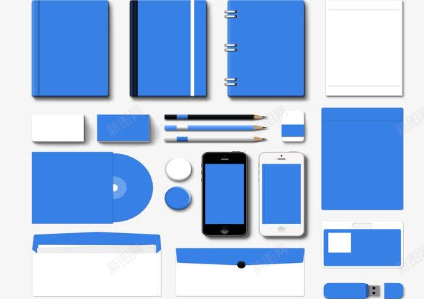 VI样机模板png免抠素材_新图网 https://ixintu.com VI样机 信封 名片 笔记本 铅笔