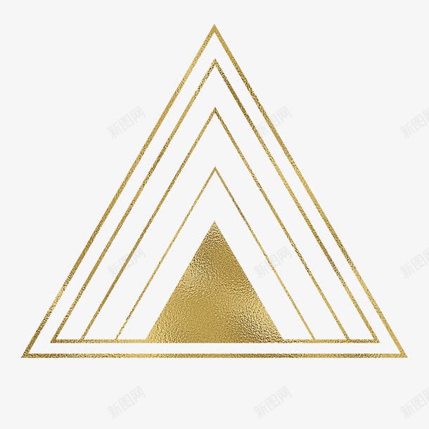 金色三角形png免抠素材_新图网 https://ixintu.com 三角形 几何图形 金箔质感