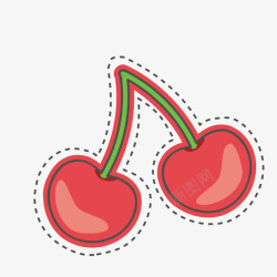 樱桃图标手绘卡通樱桃图标高清图片