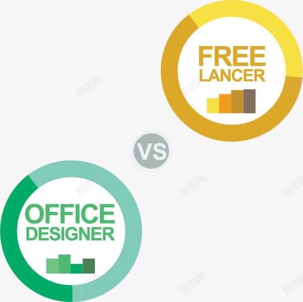 圆形对比标签矢量图eps免抠素材_新图网 https://ixintu.com VS图表 信息图表 圆形标签 矢量素材 矢量图