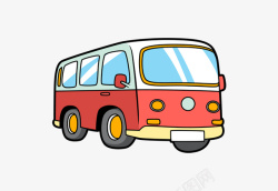 汽车交通工具图标下载卡通红色巴士汽车图标高清图片