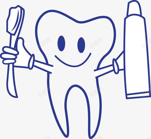 手绘拿着牙刷与牙膏的洁白牙齿图图标png_新图网 https://ixintu.com 人体器官 微笑 微笑表情 手绘牙齿 清洁 牙 牙刷 牙膏 牙齿 牙齿微笑 牙齿笑容 矢量牙齿