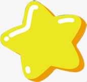 黄色卡通可爱五角星亮光素材