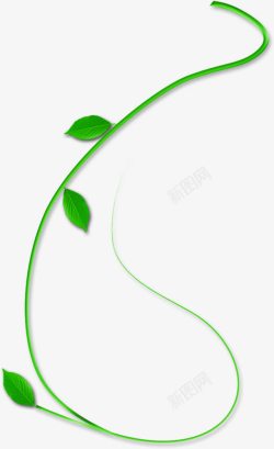 绿色清新植物树藤装饰图案素材