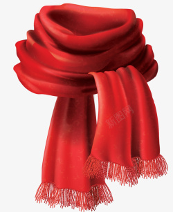 手绘风秋天红色围巾矢量图素材