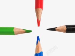 相对的四支铅笔四支铅笔高清图片