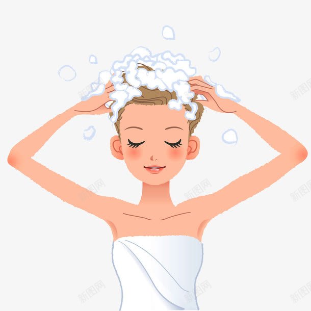 美女洗头发png免抠素材_新图网 https://ixintu.com 洗头发 洗澡 美女 美女洗头发 美女洗澡