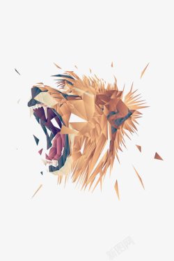 喷溅三角怒吼的狮子高清图片