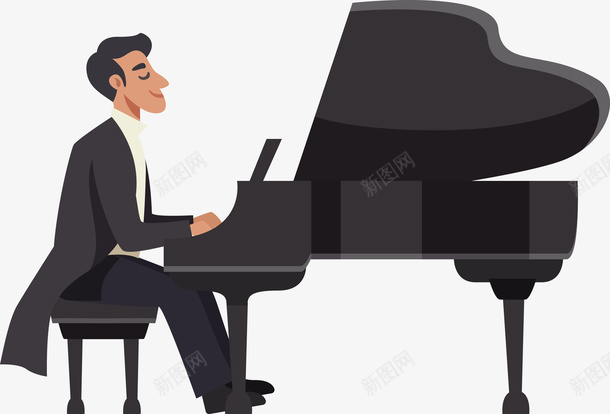 正在弹钢琴的男子png免抠素材_新图网 https://ixintu.com 弹钢琴 弹钢琴PNG 矢量弹钢琴 钢琴 钢琴下载 黑色 黑色钢琴