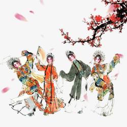 京剧人物造型水墨画手绘中国古风京剧人物高清图片