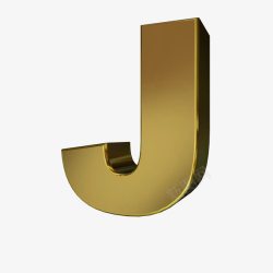 金属字母J素材