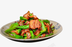 农家炒淮山中式青椒炒肉美食高清图片