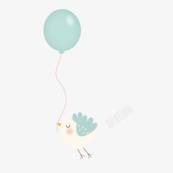 创意小鸡爆米花手绘可爱小鸡气球漫画高清图片