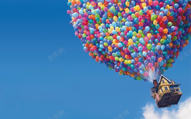 气球带着城堡飞翔jpg设计背景_新图网 https://ixintu.com 城堡 气球 飞翔