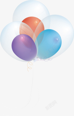 透明嵌套节日气球矢量图素材