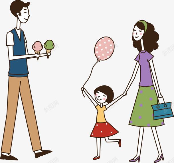 父母孩子png免抠素材_新图网 https://ixintu.com 冰淇淋 女孩 孩子 家庭 家庭矢量素材下载 气球 父母