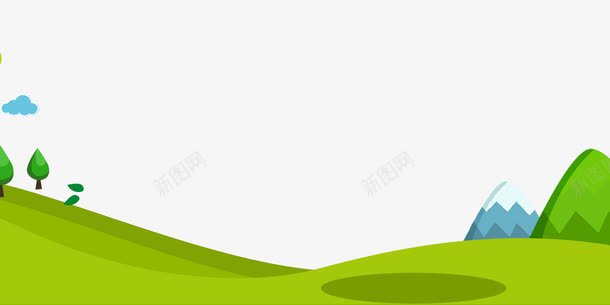 青青的草地png免抠素材_新图网 https://ixintu.com 手绘 春天 绿色的风景 青青的草地 风景