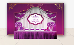 紫色婚礼主舞台紫色婚礼布置高清图片