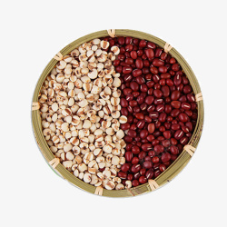 红豆薏米混合粉以竹篮子薏米红豆高清图片