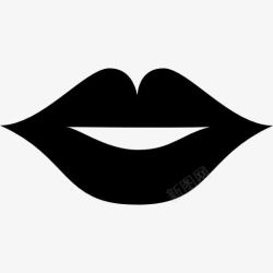 各种形状的嘴唇女性性感的嘴唇图标高清图片
