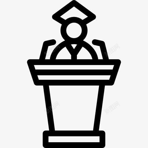 毕业典礼上的演讲图标png_新图网 https://ixintu.com 大学 学士 教育 毕业