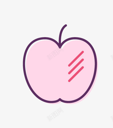 一个苹果简笔画图案png免抠素材_新图网 https://ixintu.com 手绘图 桔梗 水果 简笔画 线条 美味的 苹果