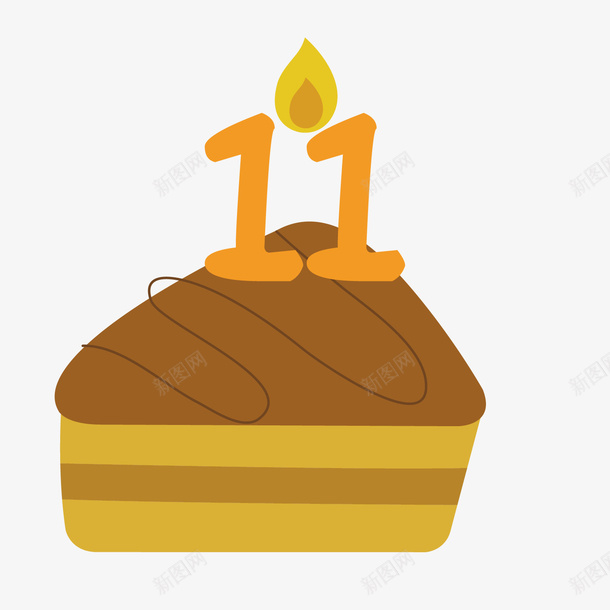 数字十一蛋糕矢量图ai免抠素材_新图网 https://ixintu.com 巧克力 手绘 数字 数字十一 生日蛋糕 蛋糕 蜡烛 黄色 矢量图