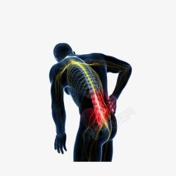 红色疼痛区域立体腰痛的人高清图片