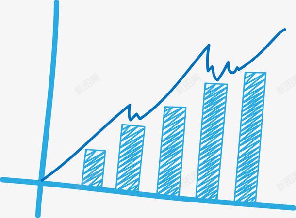 蓝色简约数据指标png免抠素材_新图网 https://ixintu.com 业绩 免抠PNG 工作 指标 效率 数据 波形图 简约 蓝色 装饰图案
