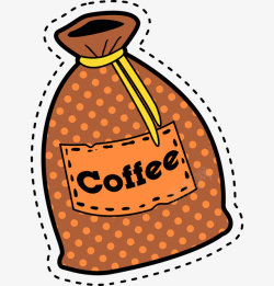 袋装咖啡手绘图案素材
