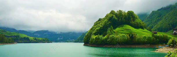 简约河山banner背景背景