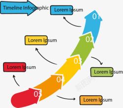 动感向上箭头手绘彩色向上箭头矢量图高清图片