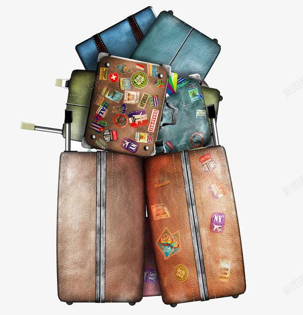 贴标签的行李箱png免抠素材_新图网 https://ixintu.com 其他类别 图片素材 旅游 旅行 标签 标贴 环境家居 行李箱