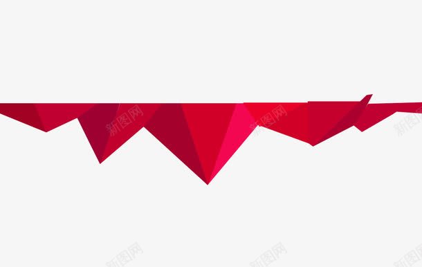 红色几何元素png免抠素材_新图网 https://ixintu.com 三角形 方块 背景装饰