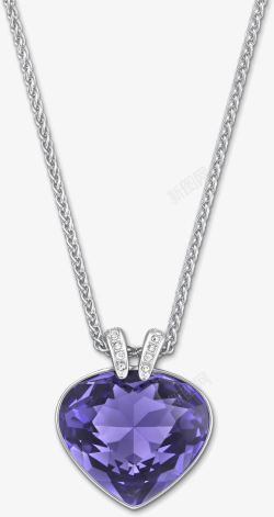 手绘紫色宝石项链紫色钻石项链高清图片