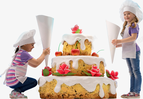做蛋糕的小女孩png免抠素材_新图网 https://ixintu.com 三层蛋糕 外国小女孩 甜品 生日蛋糕 美食